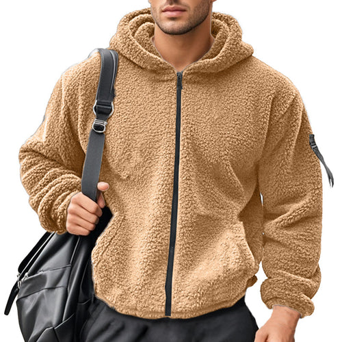 Men's fleece hoodie with kangaroo pocket and sturdy zipper Lune London