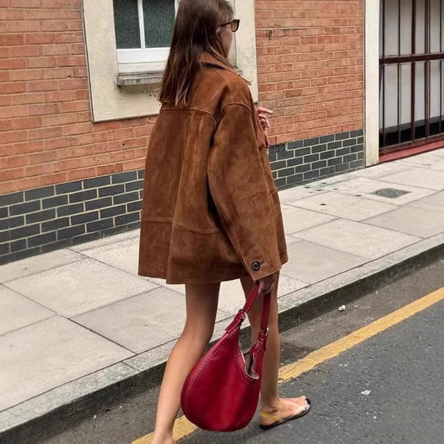 Casual suede jacket for ladies Lune London