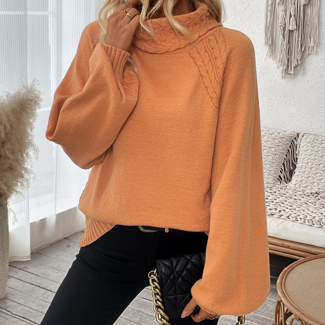 Lune London Women's Knit Sweater with High Collar