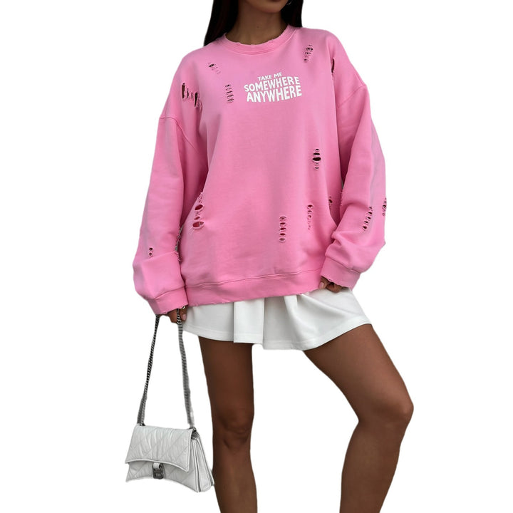 Oversized casual sweater for women with stylish tear details Lune London