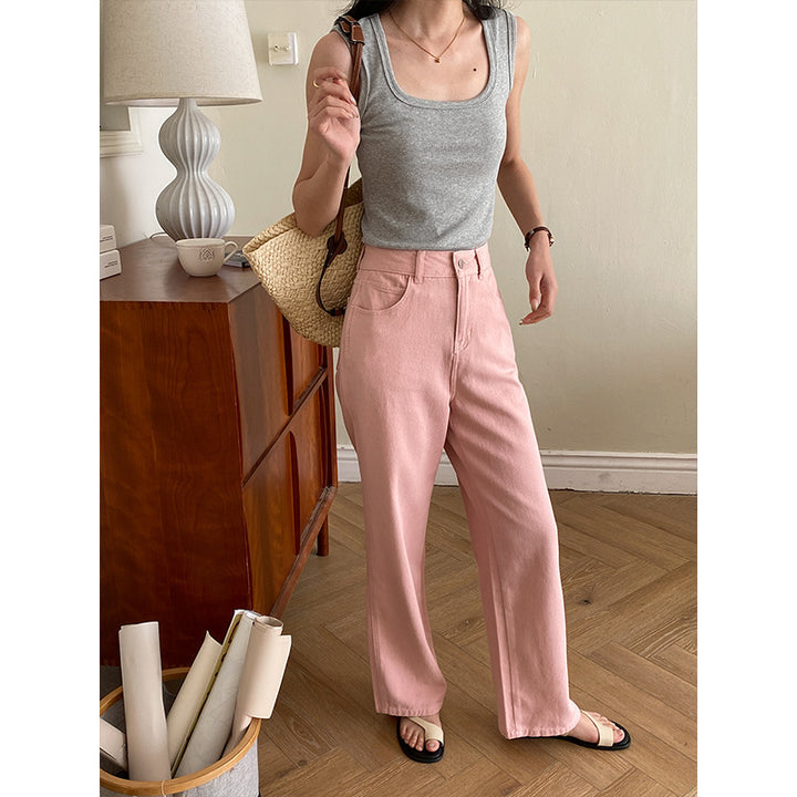 Women's Casual High-Waist Jeans with Wide Leg Chic & Stil