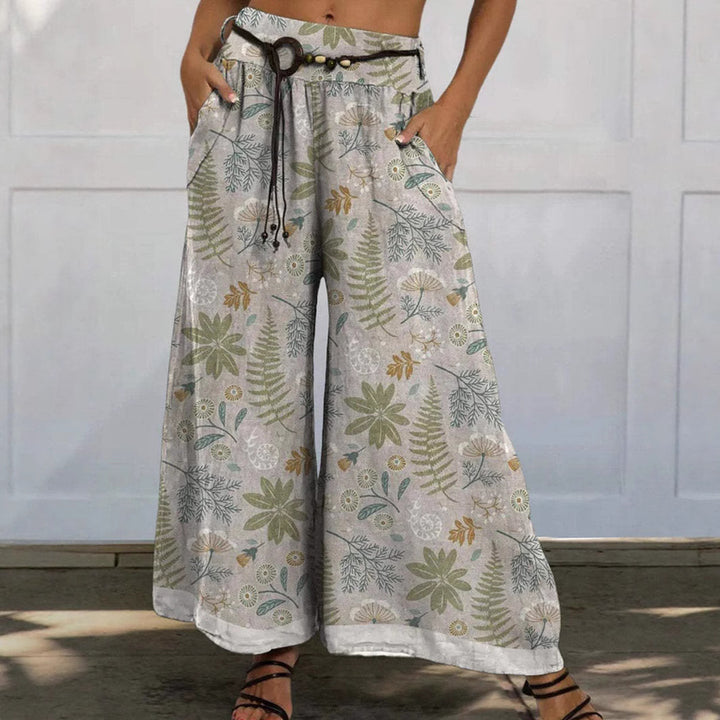 Lune London large floral casual pants for women