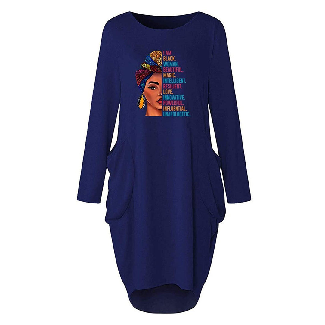 Dress for women with a relaxed fit, creative pattern and practical pockets Lune London