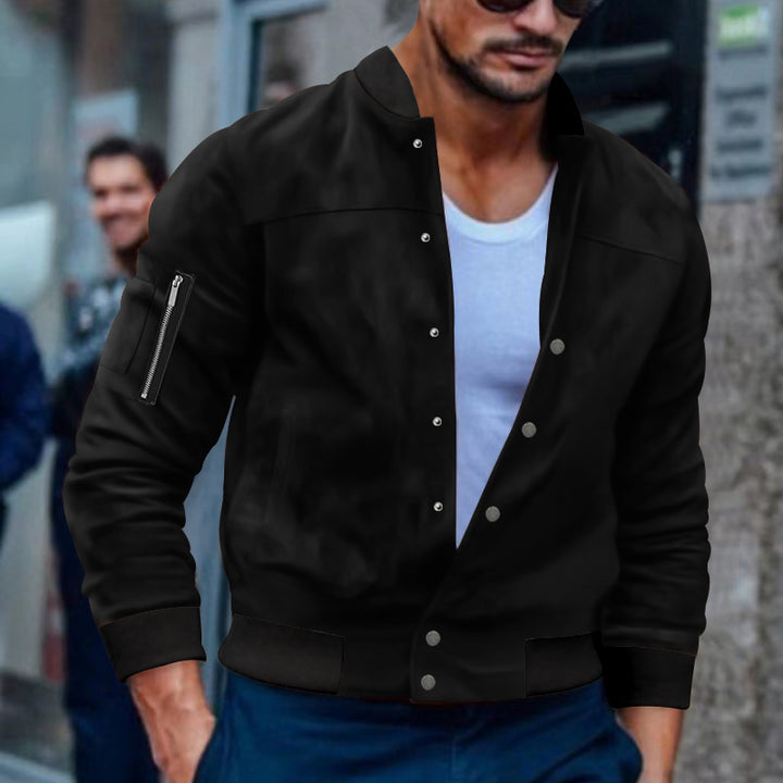 Fashionable bomber jacket for men with practical zippered pockets Lune London