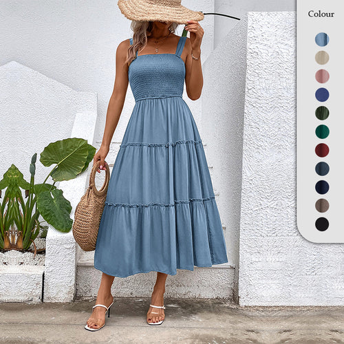 Women’s tiered dress with gathered top Lune London