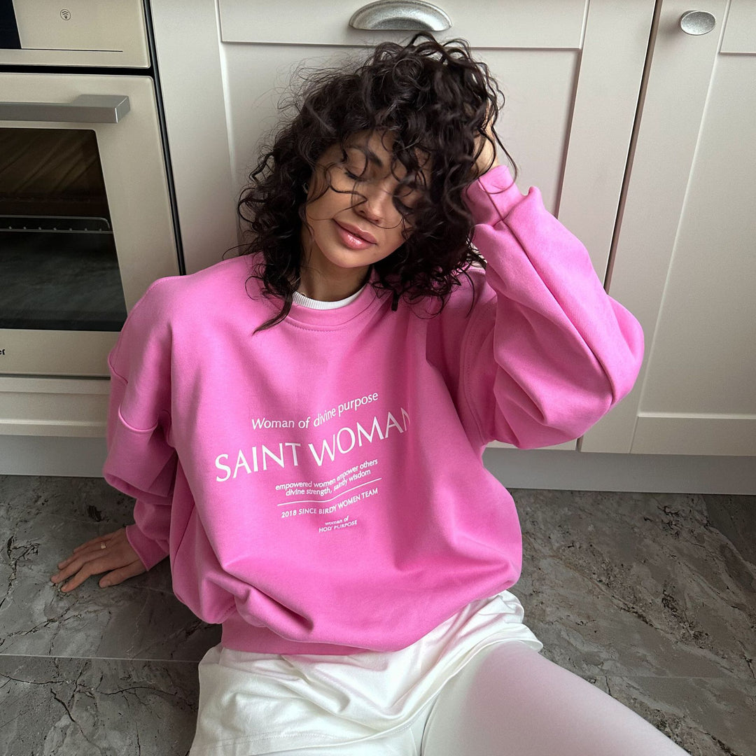 Women's sweatshirt with creative lettering and casual cut Lune London