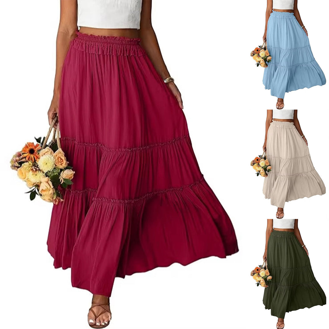 Jupe maxi aérienne pour femmes avec détails en volant Chic & Stil