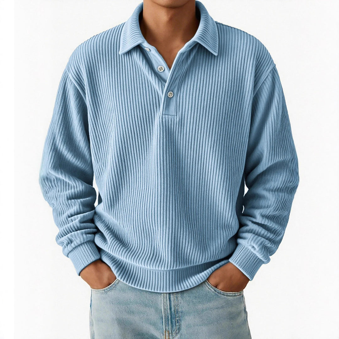 Men's polo with ribbed texture and classic collar Lune London
