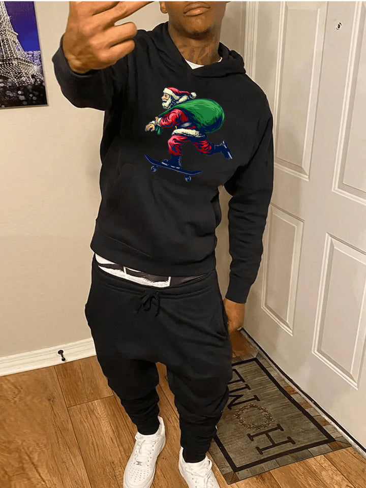 Men's Hoodie and Jogging Set with Creative Christmas Pattern Lune London