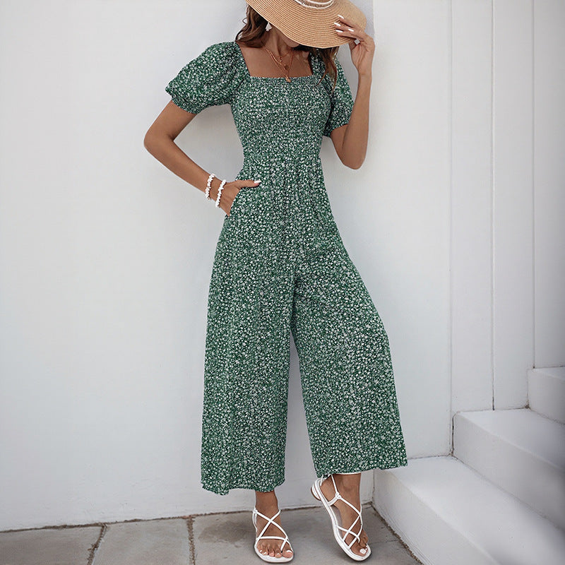 Ladies Elegant Floral Print Chic Jumpsuit and Style
