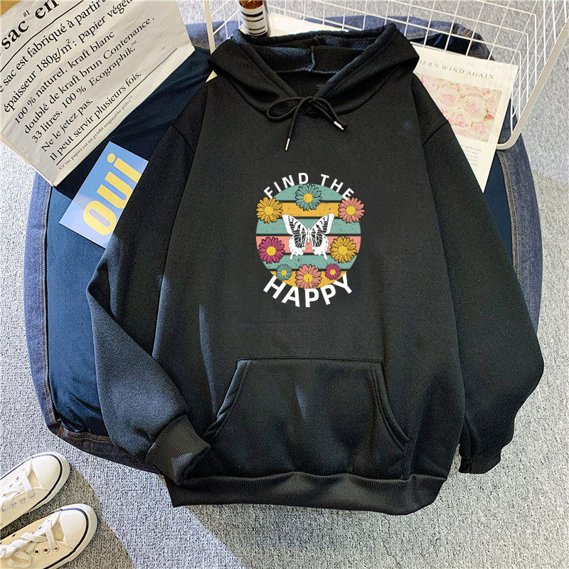 Women's hoodie with floral design and inspirational print Chic & Stil