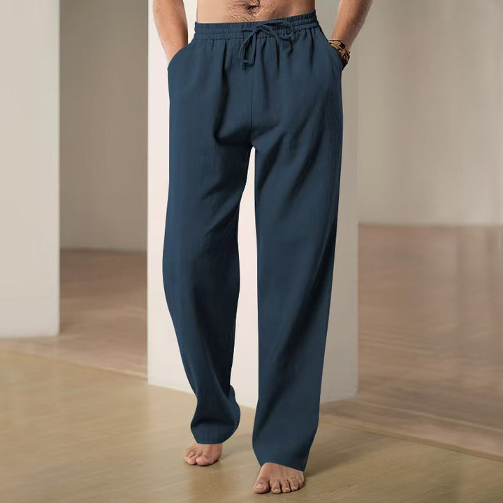 Casual linen pants for men with elastic waistband and side pockets Lune London