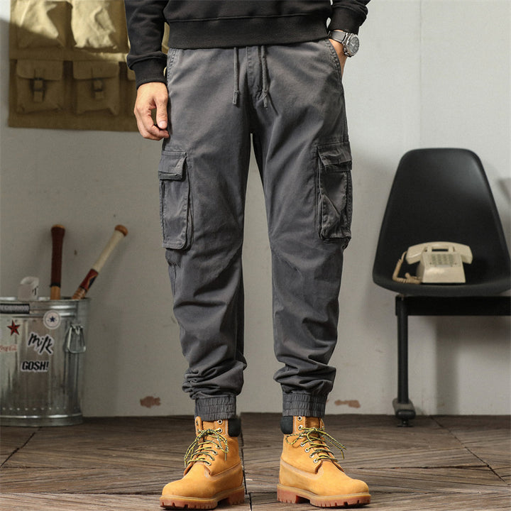 Pantalon de jogging cargo pour hommes avec taille élastique et poches latérales pratiques Lune London