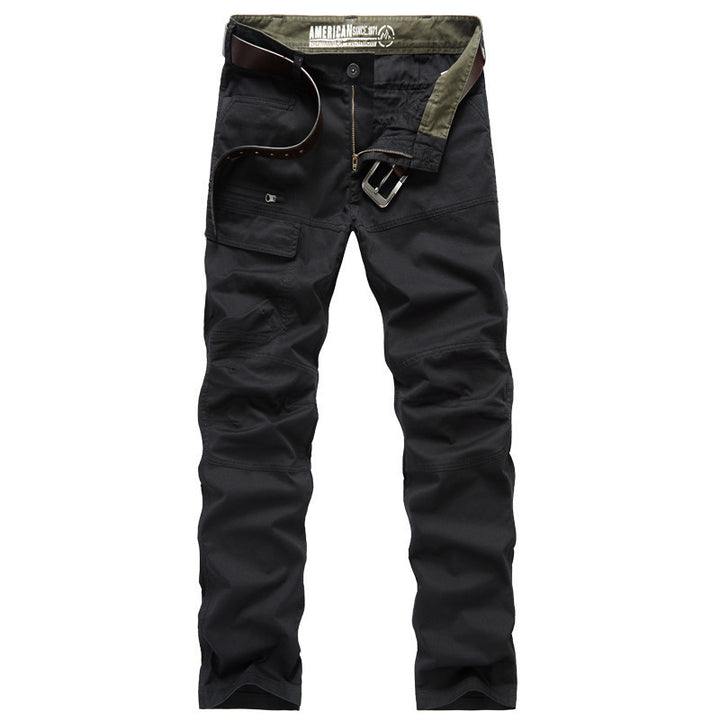 Multifunctional cargo pants for men with sturdy fabric and multiple zipped pockets Lune London