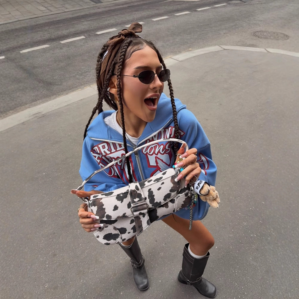 Casual hoodie for women with oversized print and drop shoulders Lune London