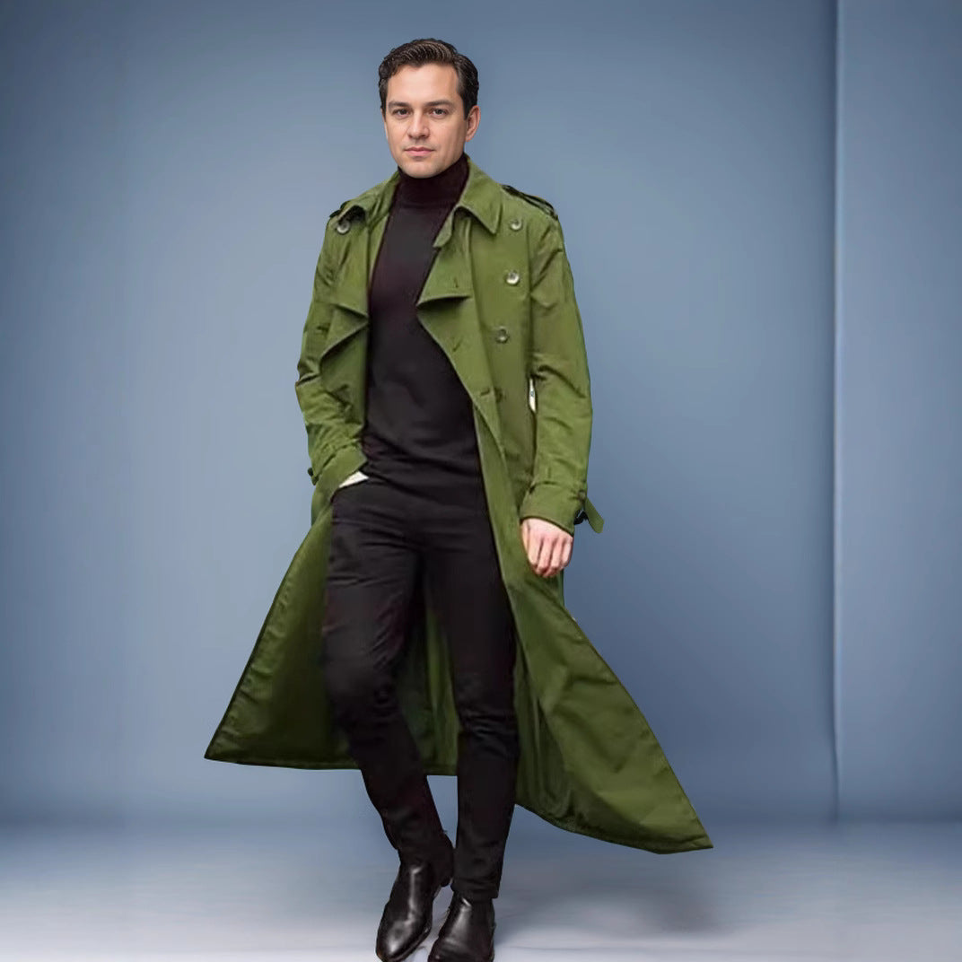 Lune London double-breasted fashion trench coat for men