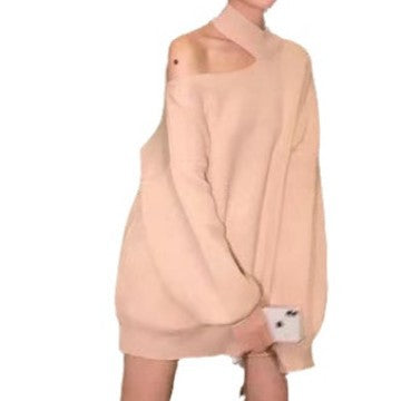 Oversized sweater for women with a deep neckline and high collar Lune London