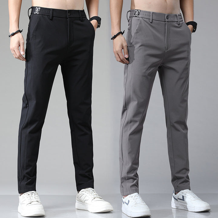 Easy-care chino pants for men with elastic waist and modern pockets Lune London