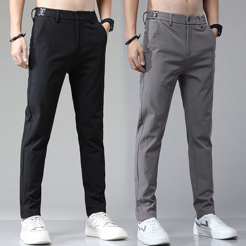 Easy-care chino pants for men with elastic waist and modern pockets Lune London
