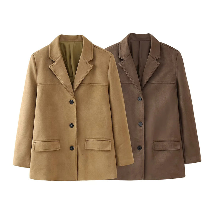 Ladies elegant quilted blazer jacket with practical pockets Lune London