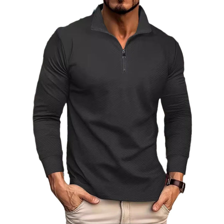 Long sleeve shirt for men with high collar and practical zip opening Lune London