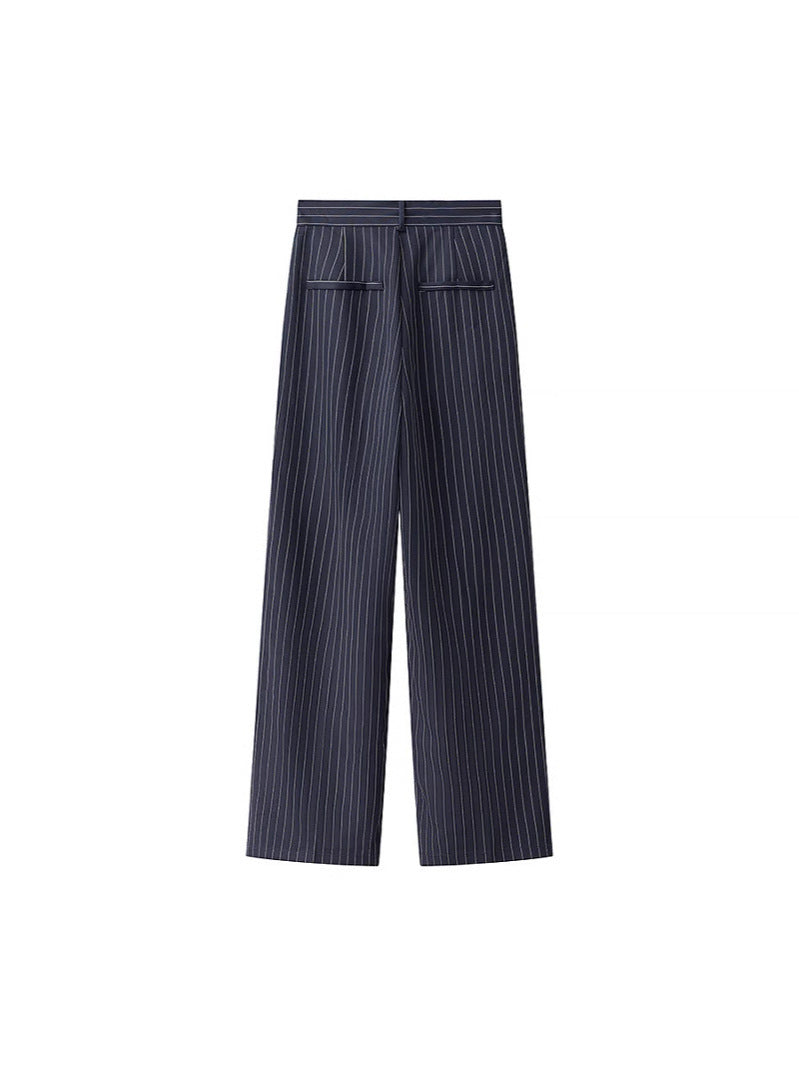 Wide high-waisted trousers for women with elegant stripes Lune London