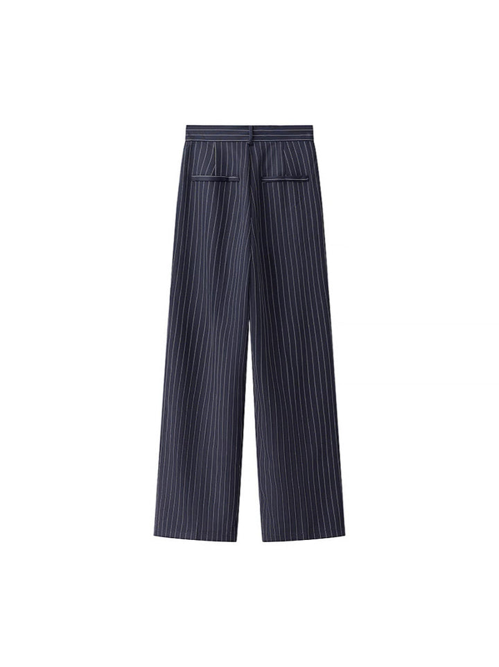 Wide high-waisted trousers for women with elegant stripes Lune London