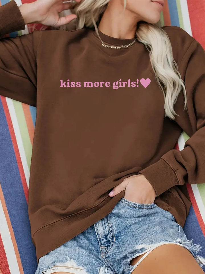 Sweatshirt pour femmes avec lettrage inspirant et coupe décontractée Chic & Stil