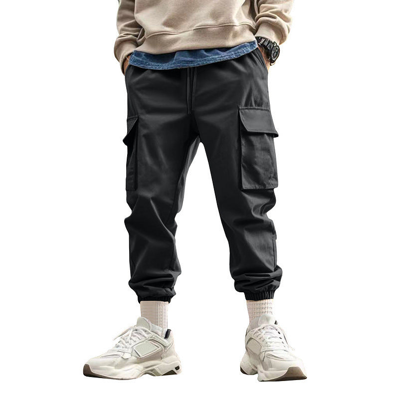 Men's cargo pants with elastic waistband and multifunctional pockets Lune London