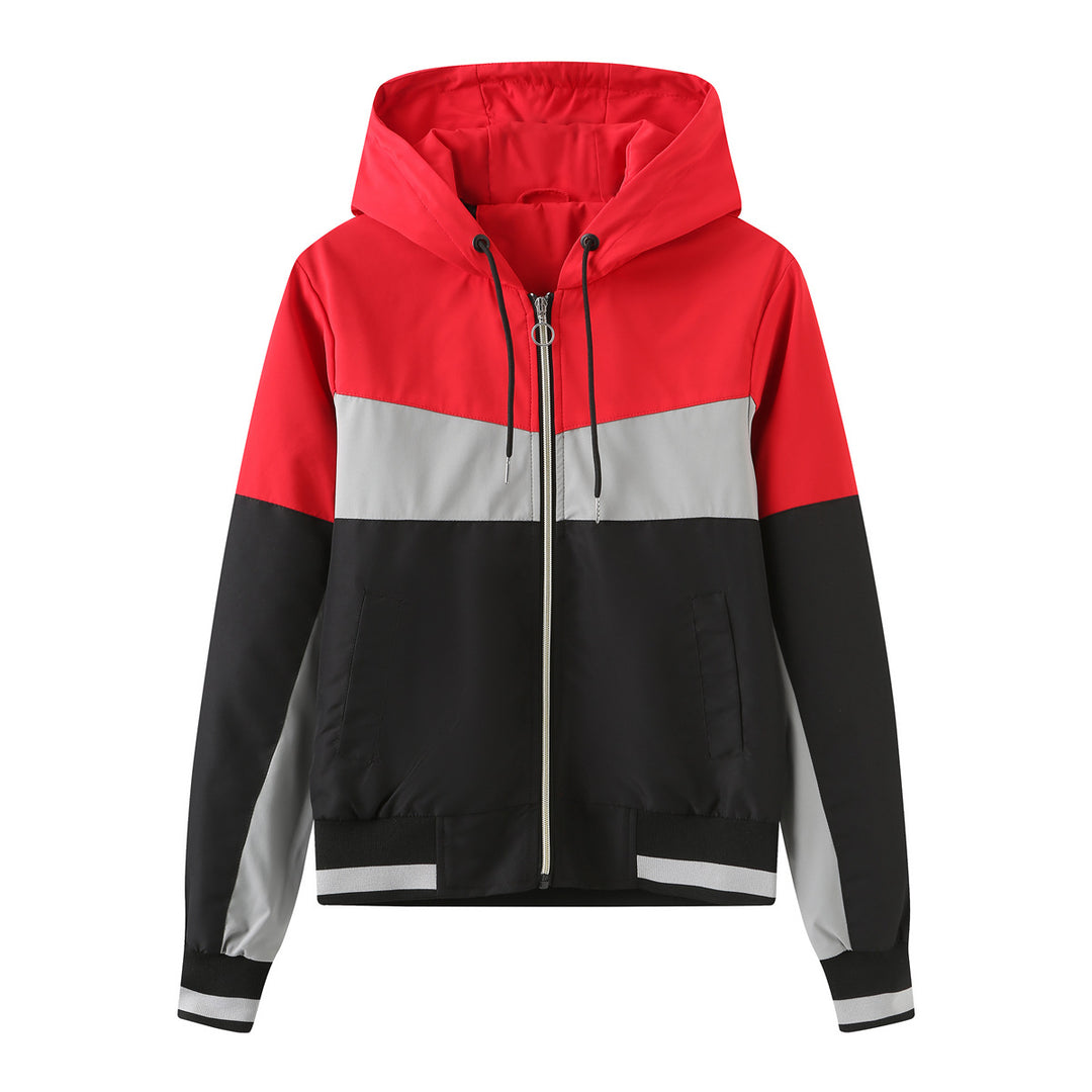 Fashionable women's windbreaker with contrasting color accents Chic und Stil