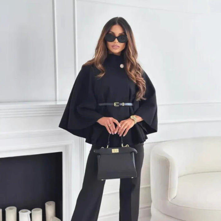 Ladies Elegant Gilet With Shoulder Pads And Belt At The Waist Lune London