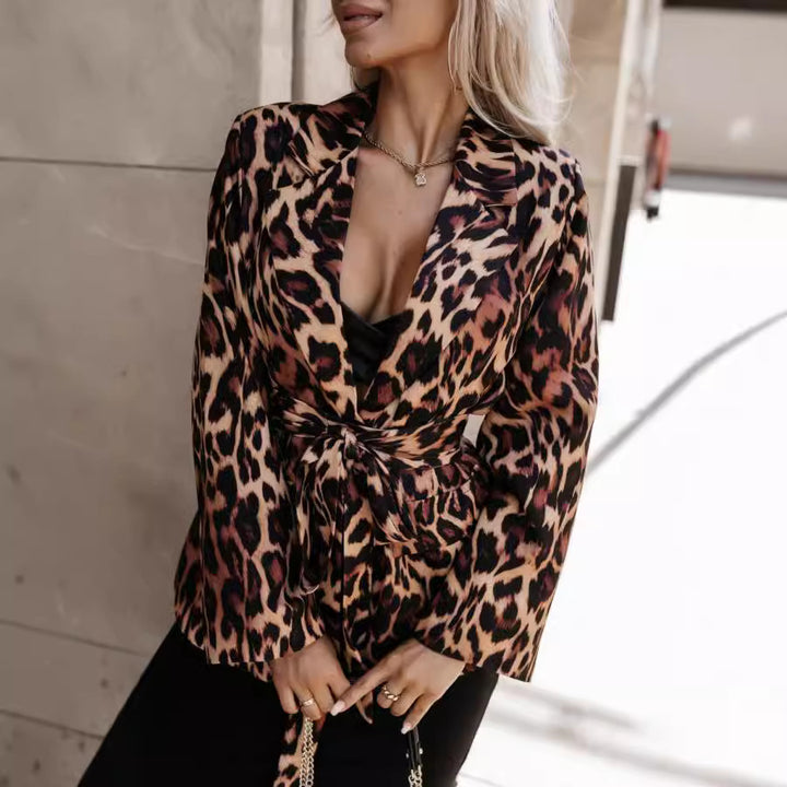 Ladies Comfortable Blazer with Chic Tied Belt and Style