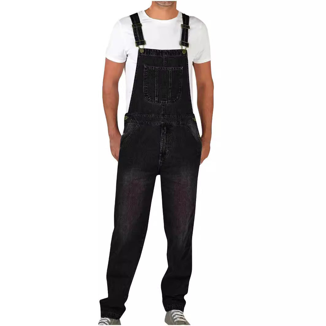 Men's denim overall in a casual cut with adjustable straps Lune London