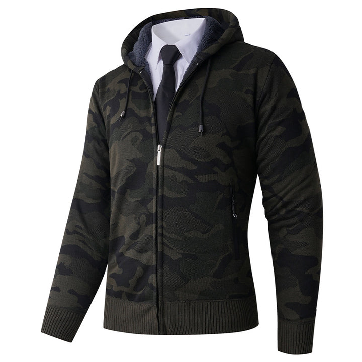 Trendy hoodie for men with a stylish camouflage design Lune London