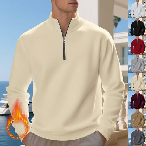 Sporty pullover for men with half-zip and breathable structure Lune London