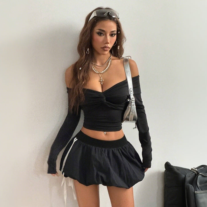 Jupe sportive pour femmes avec taille élastique et volants ajustables Chic & Stil