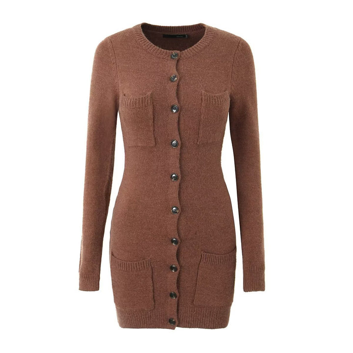 Knit jacket for women with button front closure and practical pockets Lune London