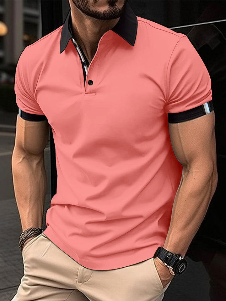 Men's performance polo with contrasting details Lune London