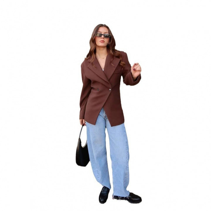 Ladies Elegant Oversized Blazer with Lined Design Lune London