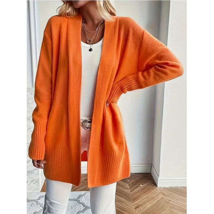 Lune London | Women's Long Knit Cardigan with Practical Pockets and Elegant V-Neck