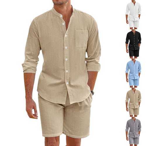 Casual linen set for men with button placket and practical pockets Lune London