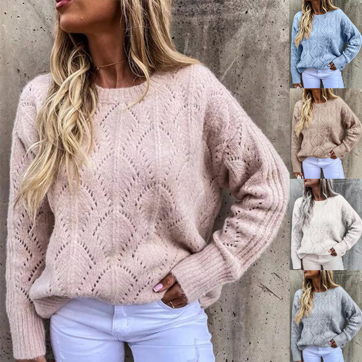 Knitted sweater for women with a delicate lace pattern Lune London