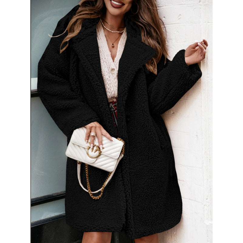 Lune London | Coat - Plus Size Fit - Soft Plush - Mid-Length - Open Front Casual