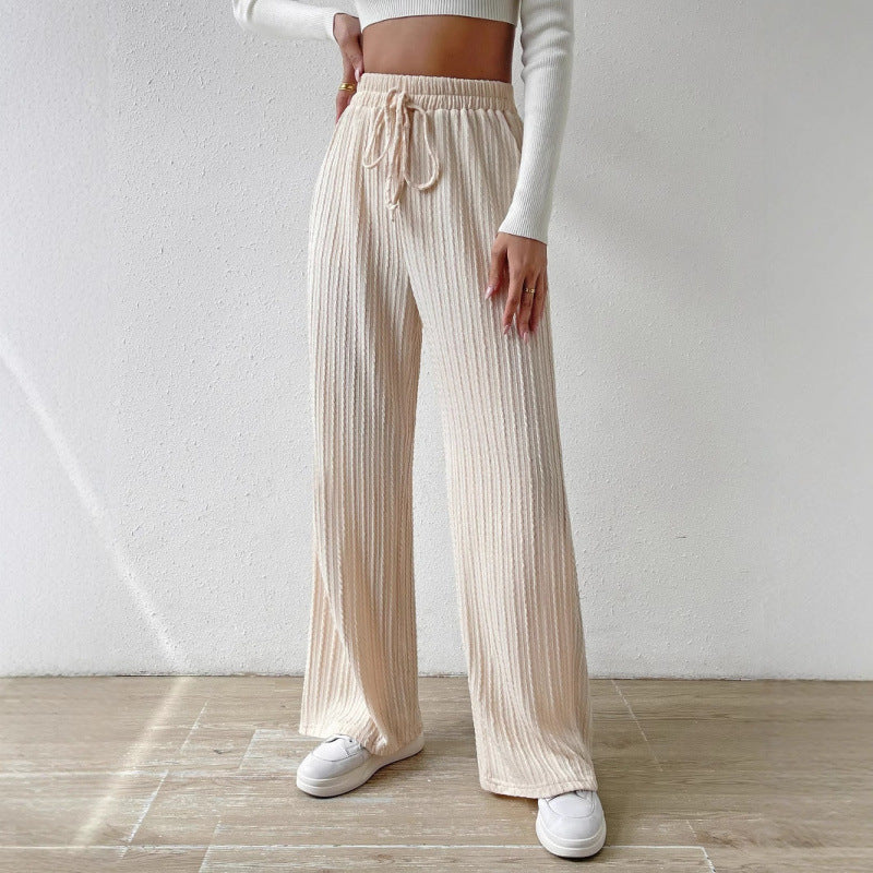 Comfortable casual pants for women in ribbed design Lune London