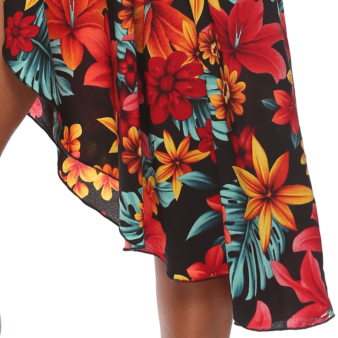 Chic Floral Print Kaftan Dress Women Style