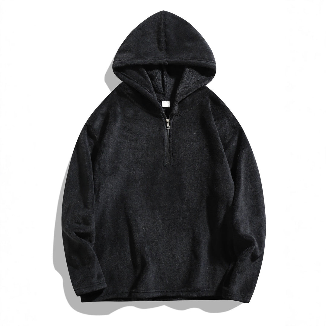 Men's cozy fleece hoodie with practical zip opening Lune London