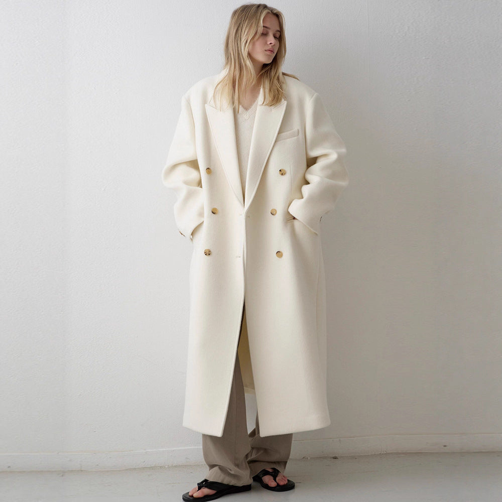 Veste longue oversize pour femmes avec patte de boutonnage double Chic & Stil