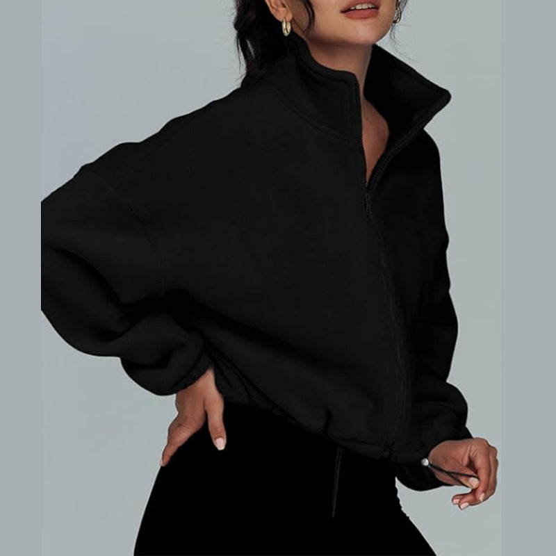 Lune London high collar oversized sweater with zipper for ladies