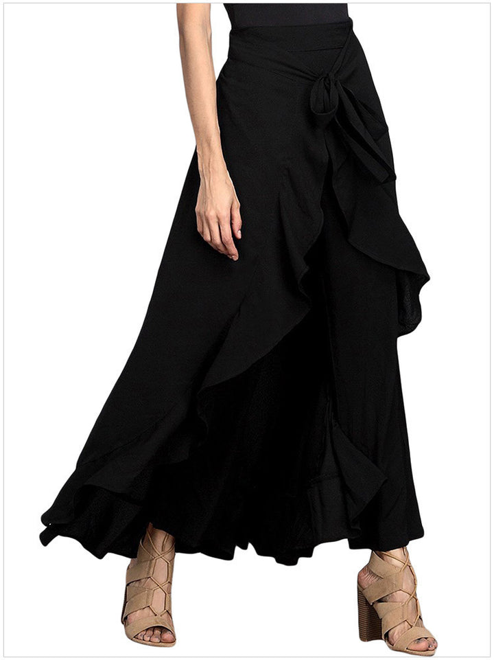 Ladies Pretty Draped Skirt With Ruffles Lune London