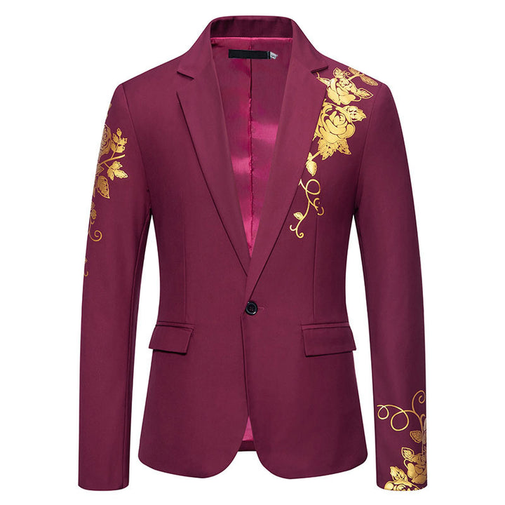 Elegant blazer for men with gold floral pattern Lune London